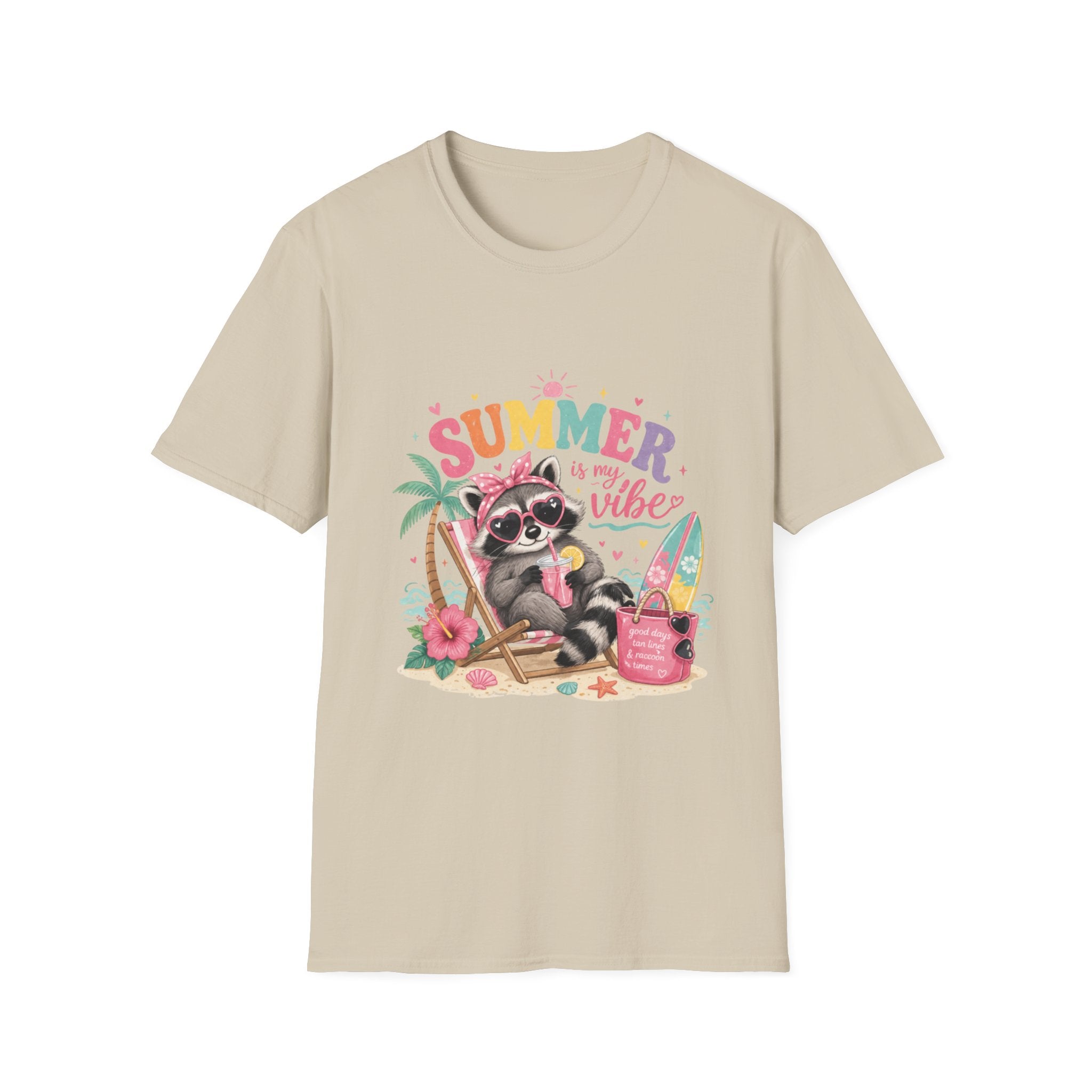 Summer Vibes Raccoon T-Shirt