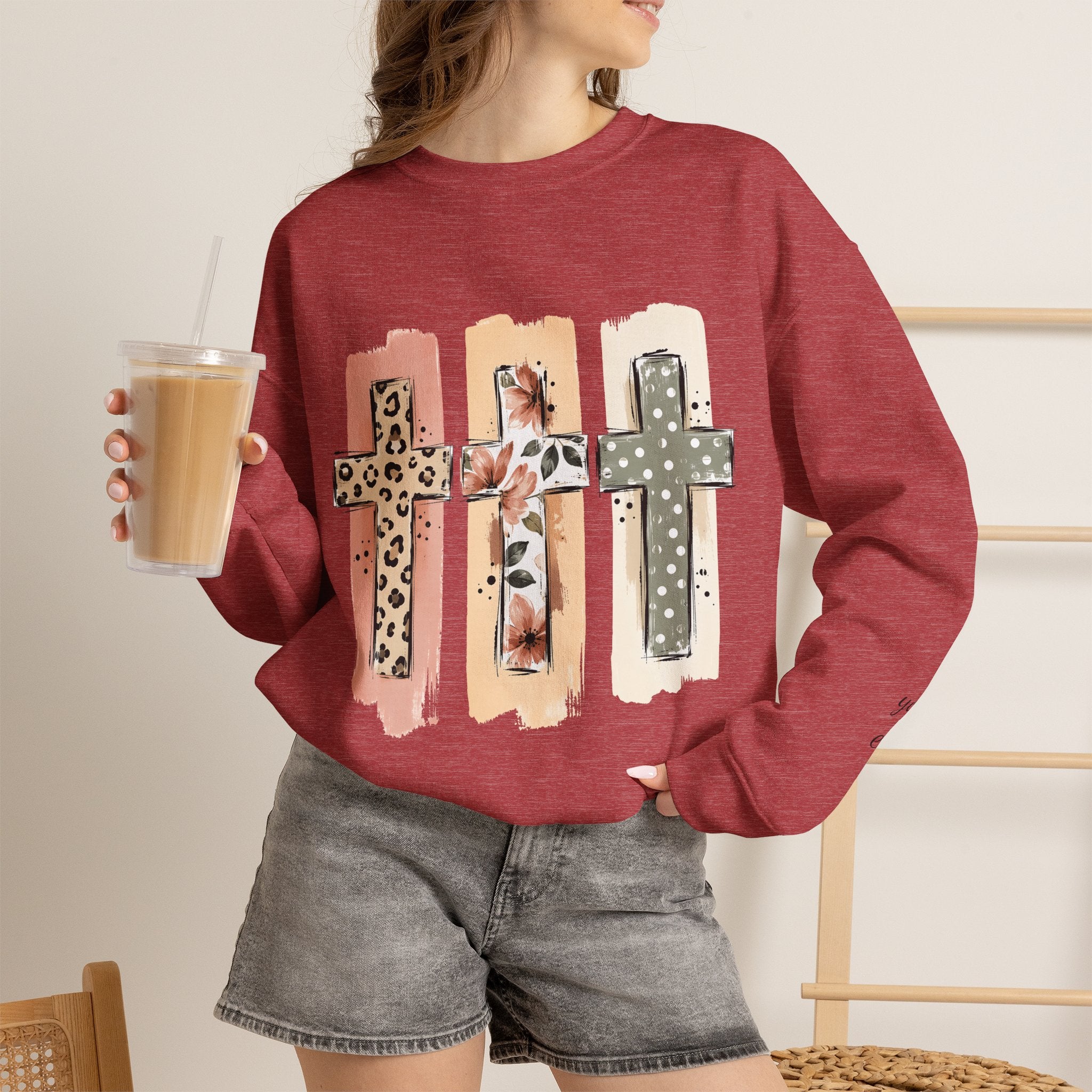 Christian Cross Crewneck Sweatshirt