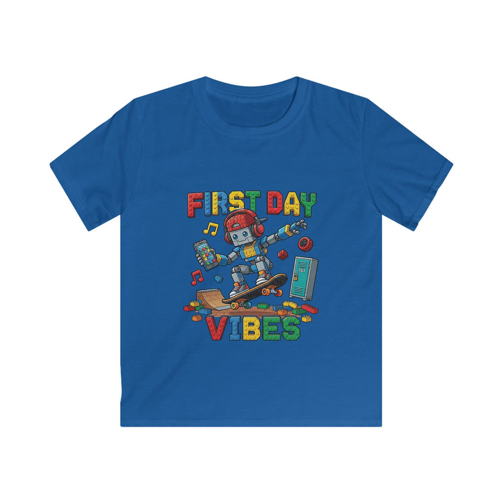 Kids Tee - "First Day Vibes" Colorful School Graphic