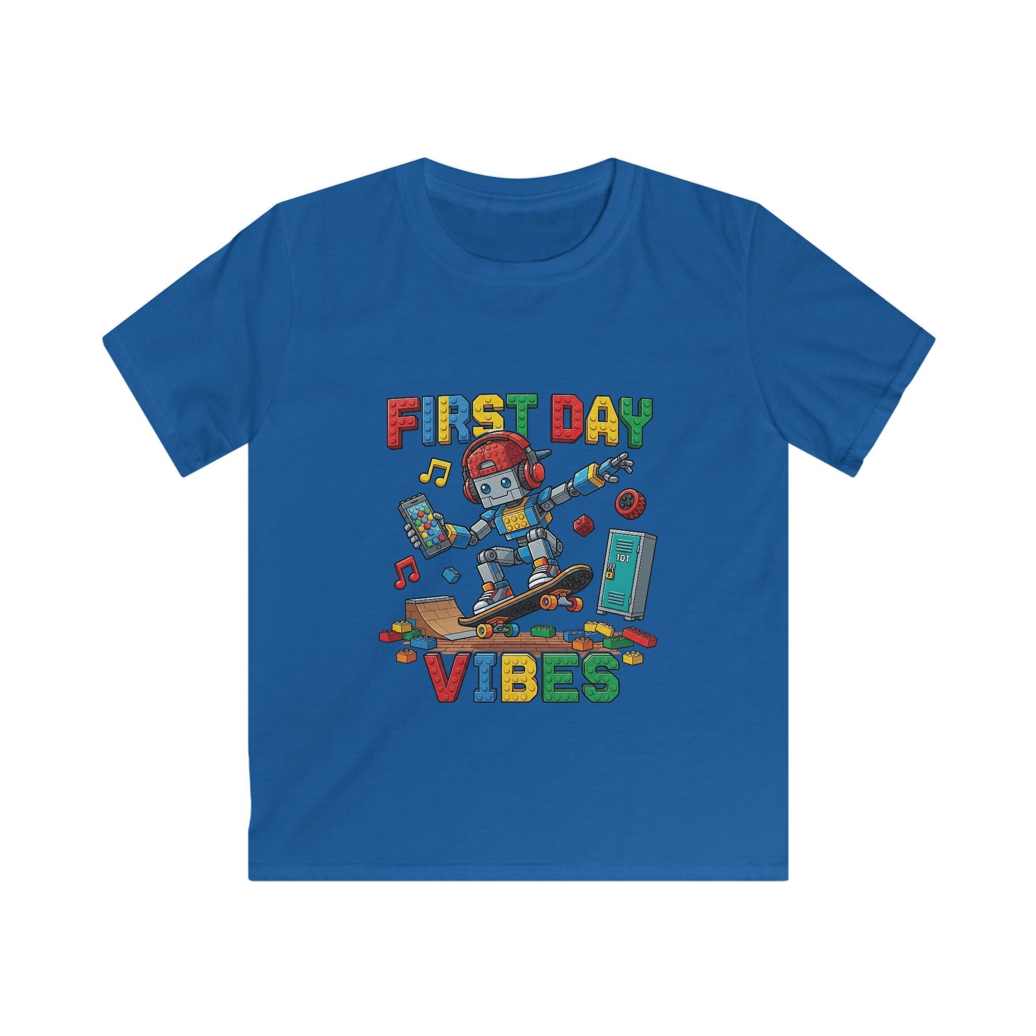 Kids Tee - "First Day Vibes" Colorful School Graphic