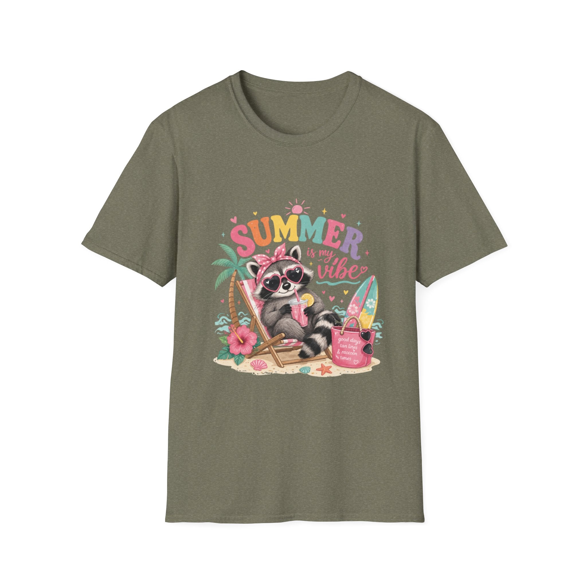 Summer Vibes Raccoon T-Shirt