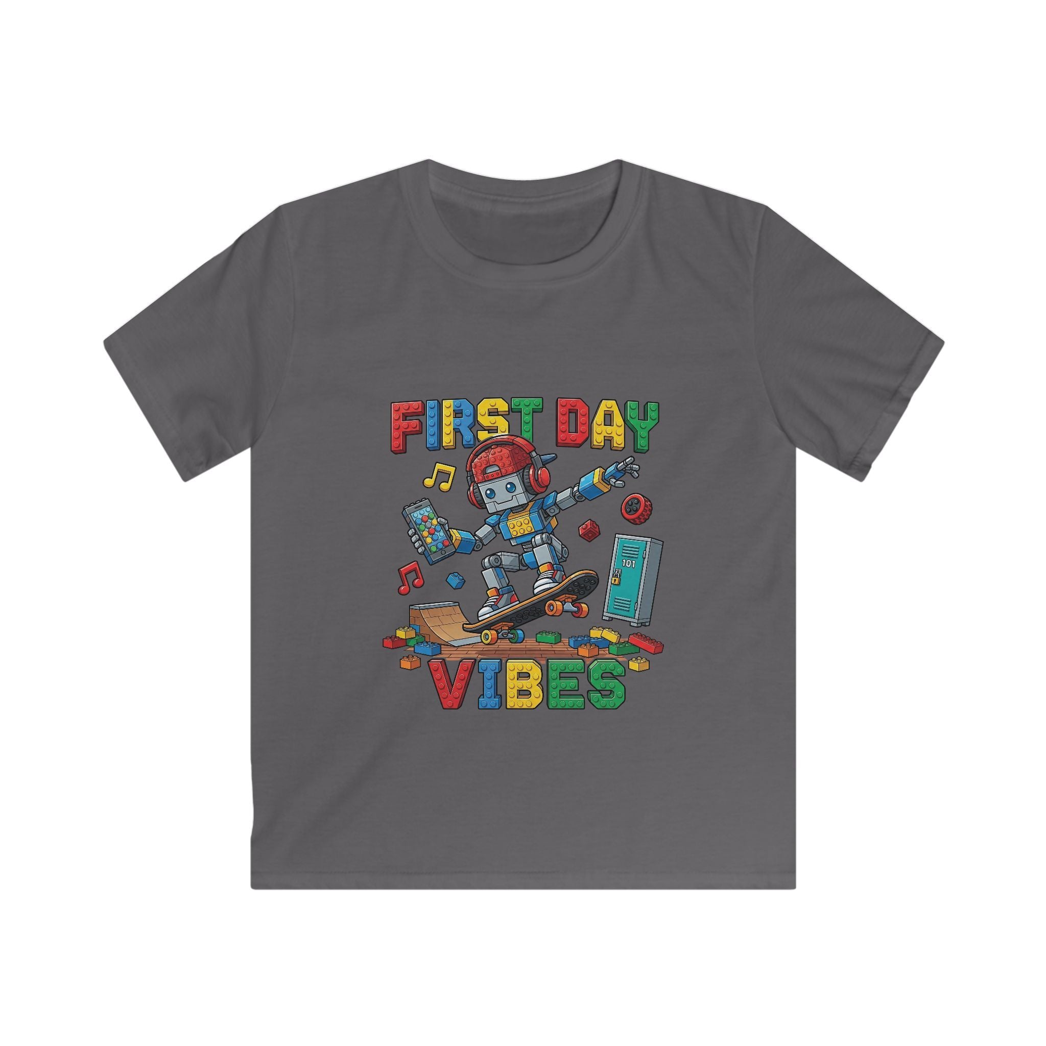 Kids Tee - "First Day Vibes" Colorful School Graphic