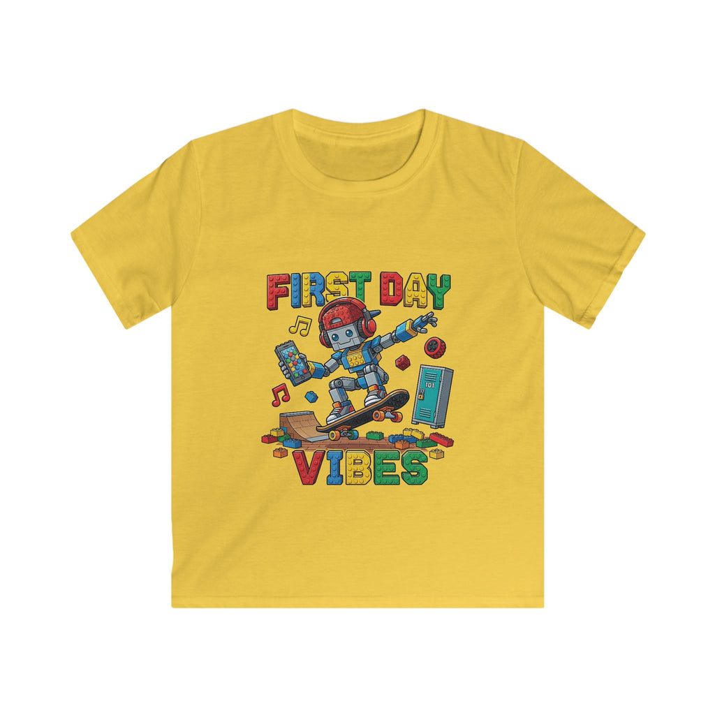 Kids Tee - "First Day Vibes" Colorful School Graphic
