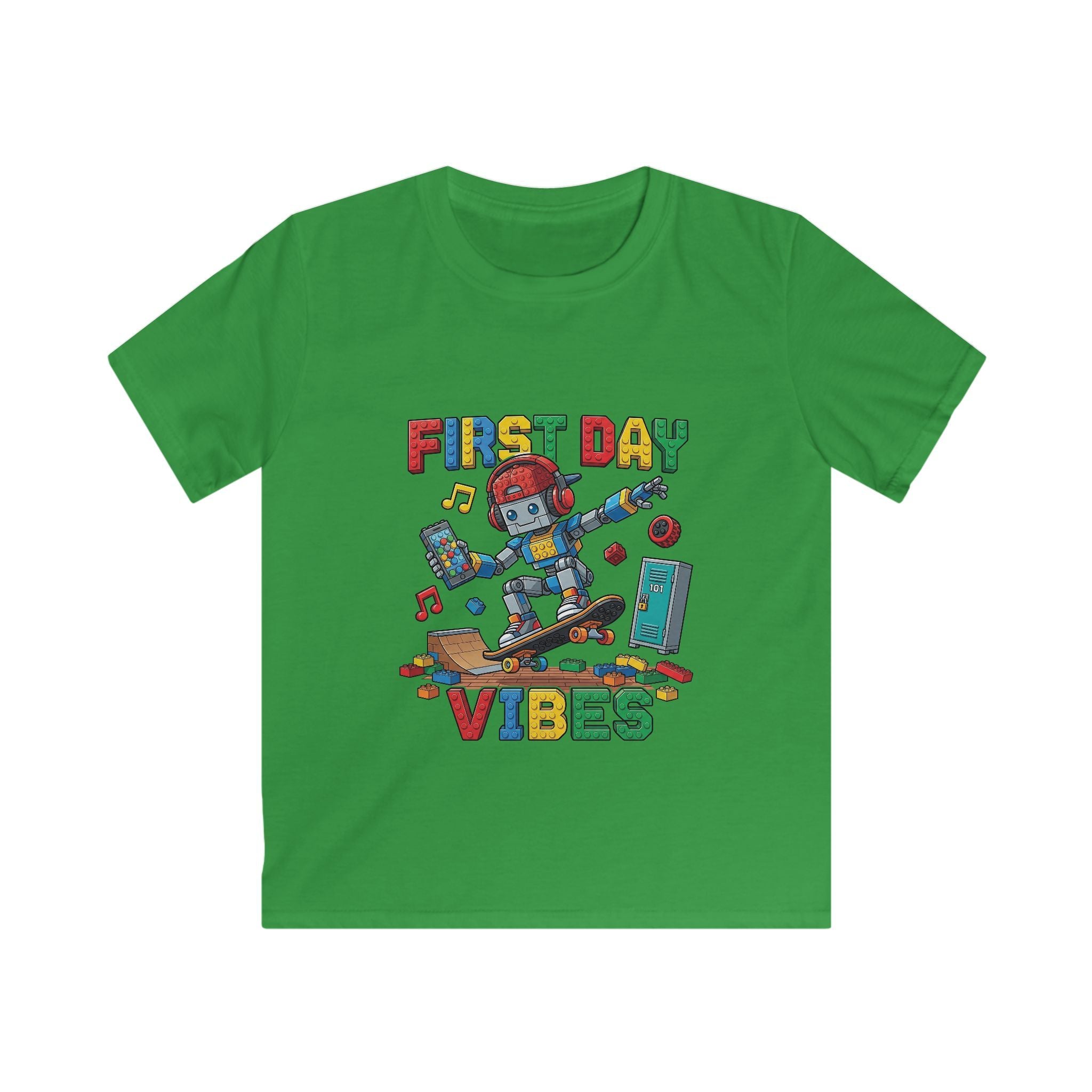 Kids Tee - "First Day Vibes" Colorful School Graphic