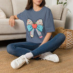 Teacher Bow T-Shirt — "Teach, Love, Inspire"