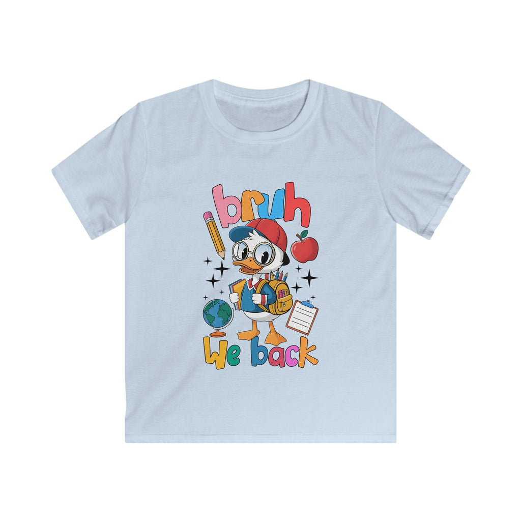 Kids Tee — Retro Duck 'Bruh We Back' Back-to-School Graphic Shirt