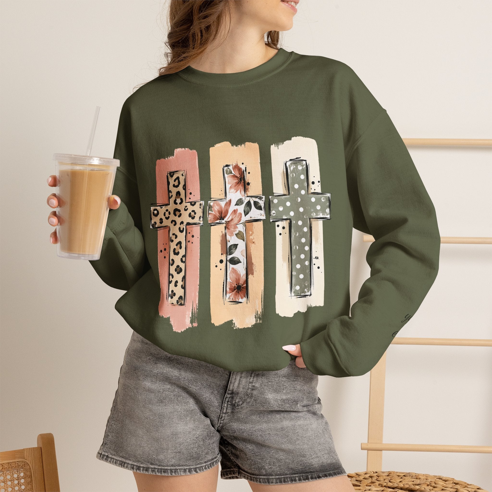 Christian Cross Crewneck Sweatshirt