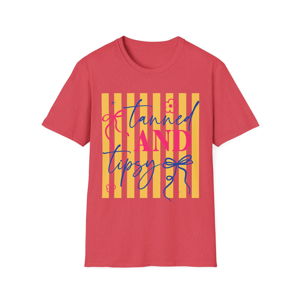 T-Shirt — "Tanned and Tidy" Striped Summer Graphic Tee