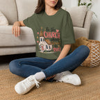 “Be the Church When Service Is Over” Inspirational Christian Tee