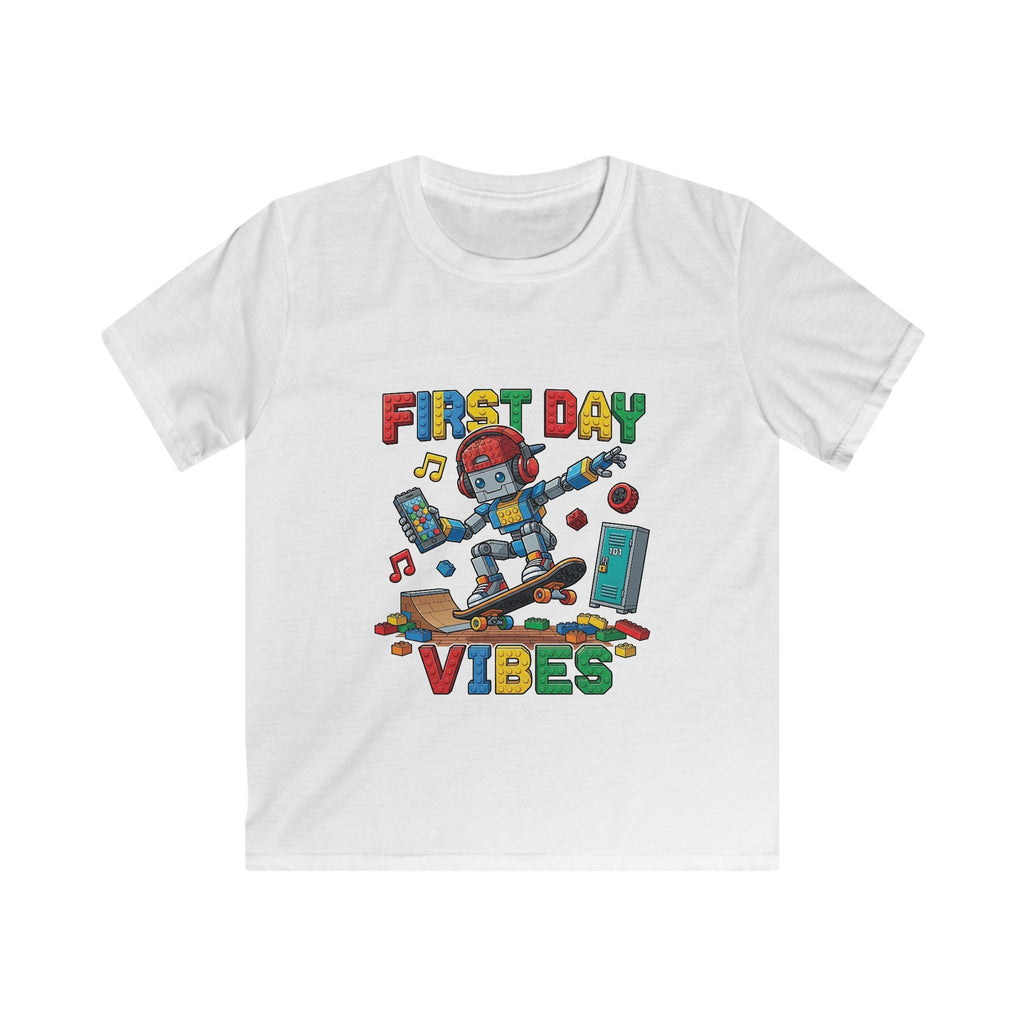 Kids Tee - "First Day Vibes" Colorful School Graphic