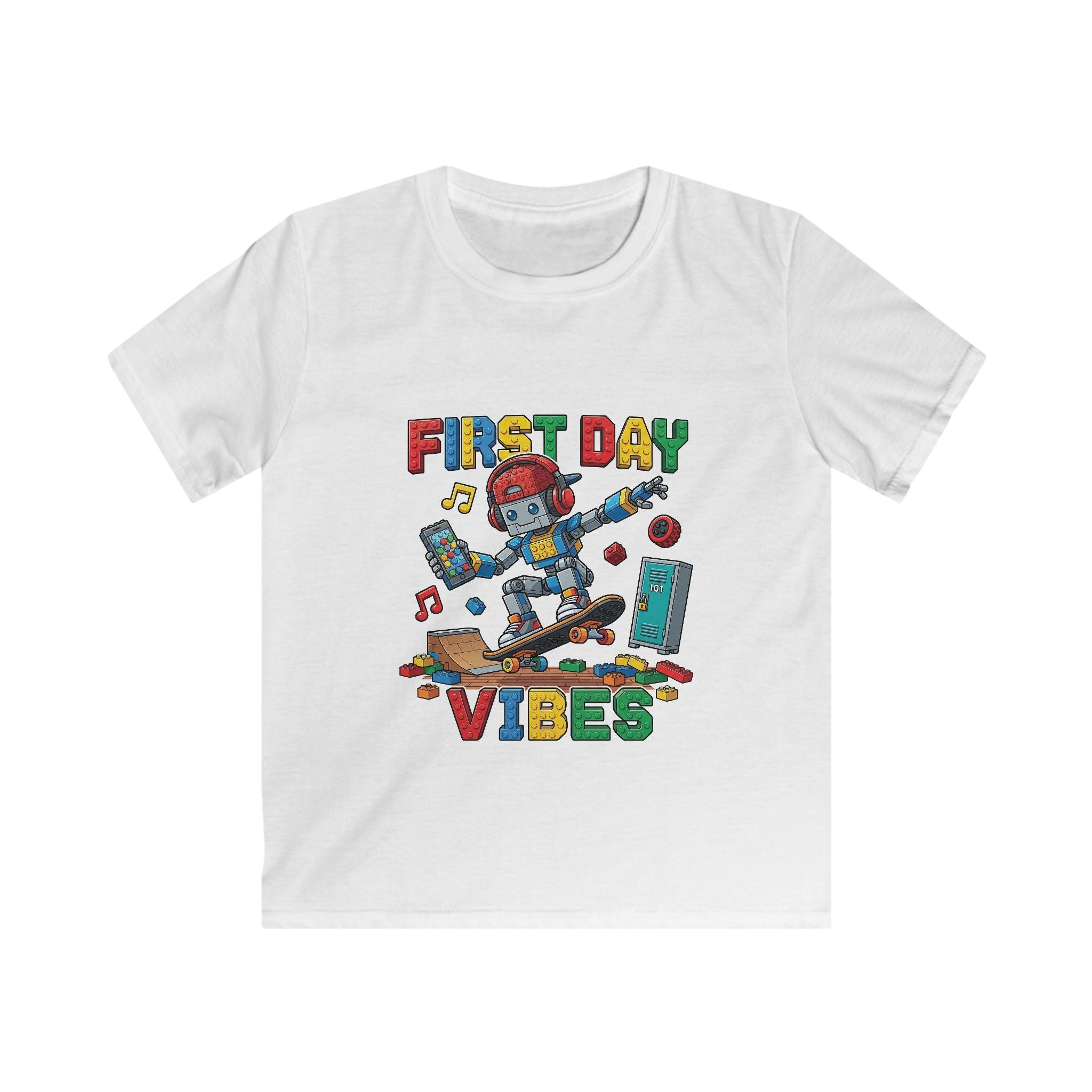 Kids Tee - "First Day Vibes" Colorful School Graphic