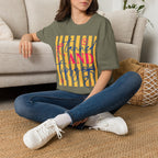 T-Shirt — "Tanned and Tidy" Striped Summer Graphic Tee