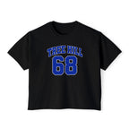 Tree Hill 68 Boxy Tee — Women's Retro Varsity Top (Fields 68 on Back)