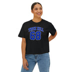 Tree Hill 68 Boxy Tee — Women's Retro Varsity Top (Fields 68 on Back)