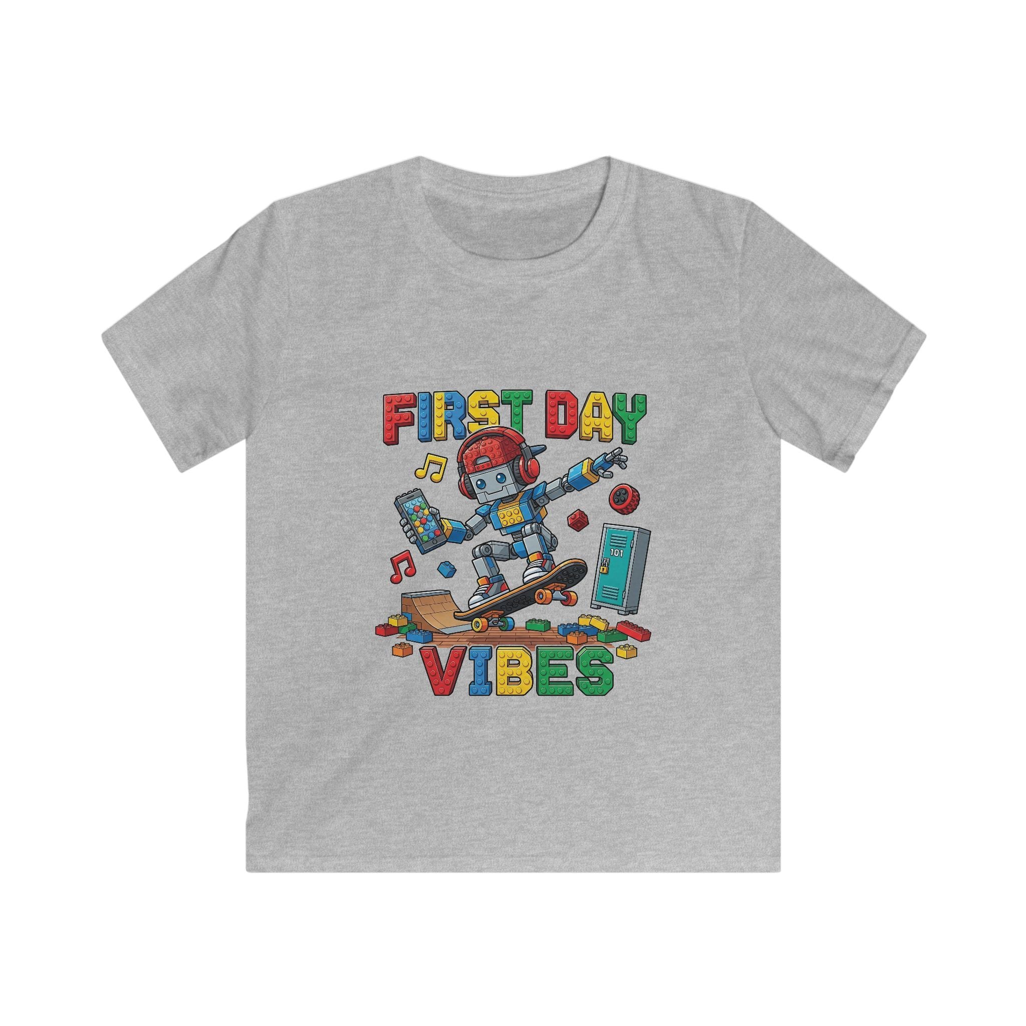 Kids Tee - "First Day Vibes" Colorful School Graphic