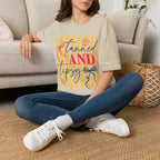 T-Shirt — "Tanned and Tidy" Striped Summer Graphic Tee