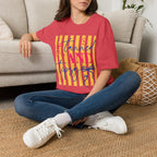 T-Shirt — "Tanned and Tidy" Striped Summer Graphic Tee