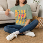 T-Shirt — "Tanned and Tidy" Striped Summer Graphic Tee