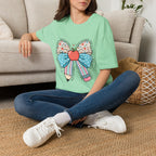 Teacher Bow T-Shirt — "Teach, Love, Inspire"