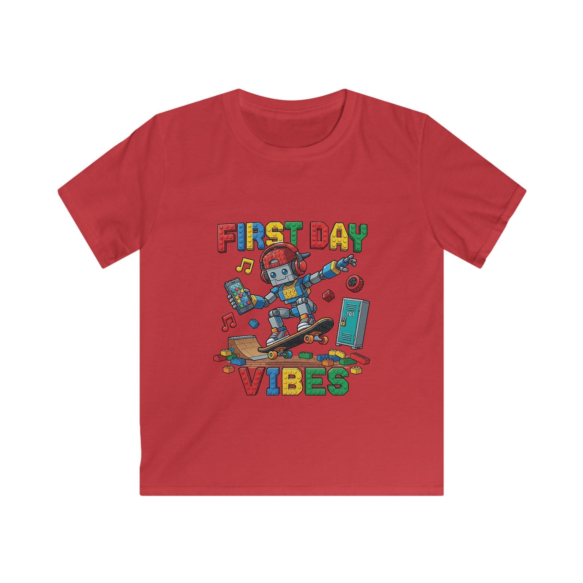 Kids Tee - "First Day Vibes" Colorful School Graphic
