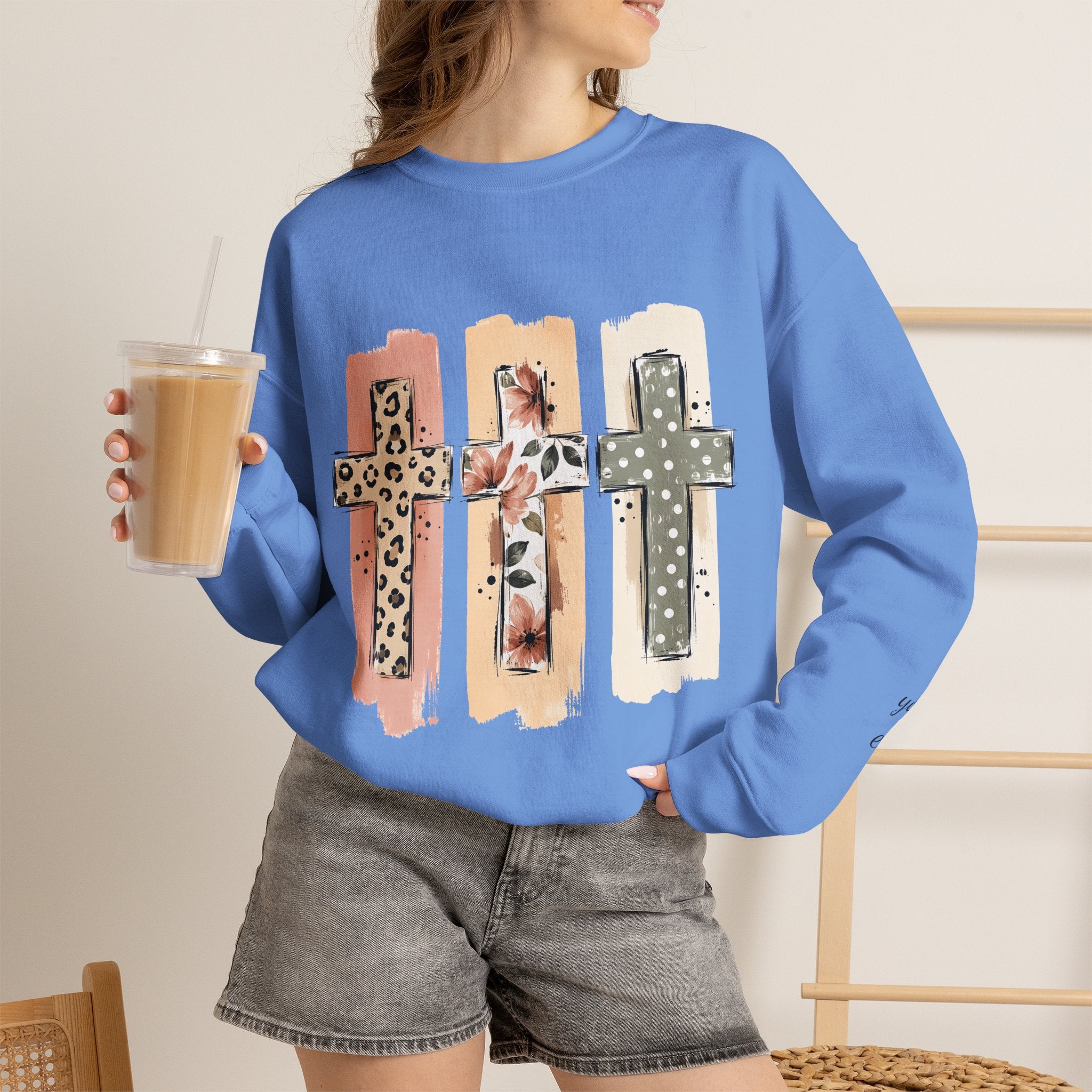 Christian Cross Crewneck Sweatshirt