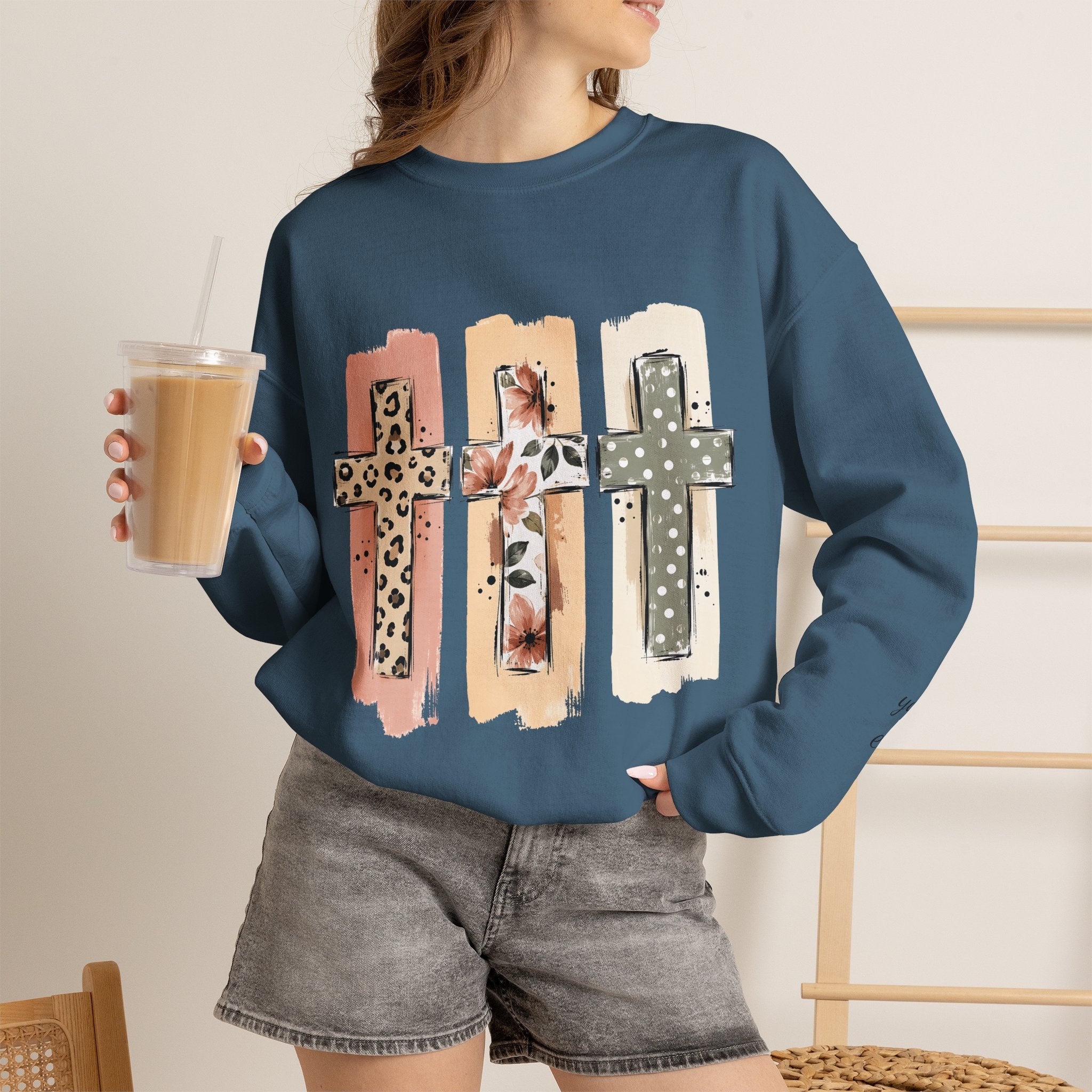 Christian Cross Crewneck Sweatshirt