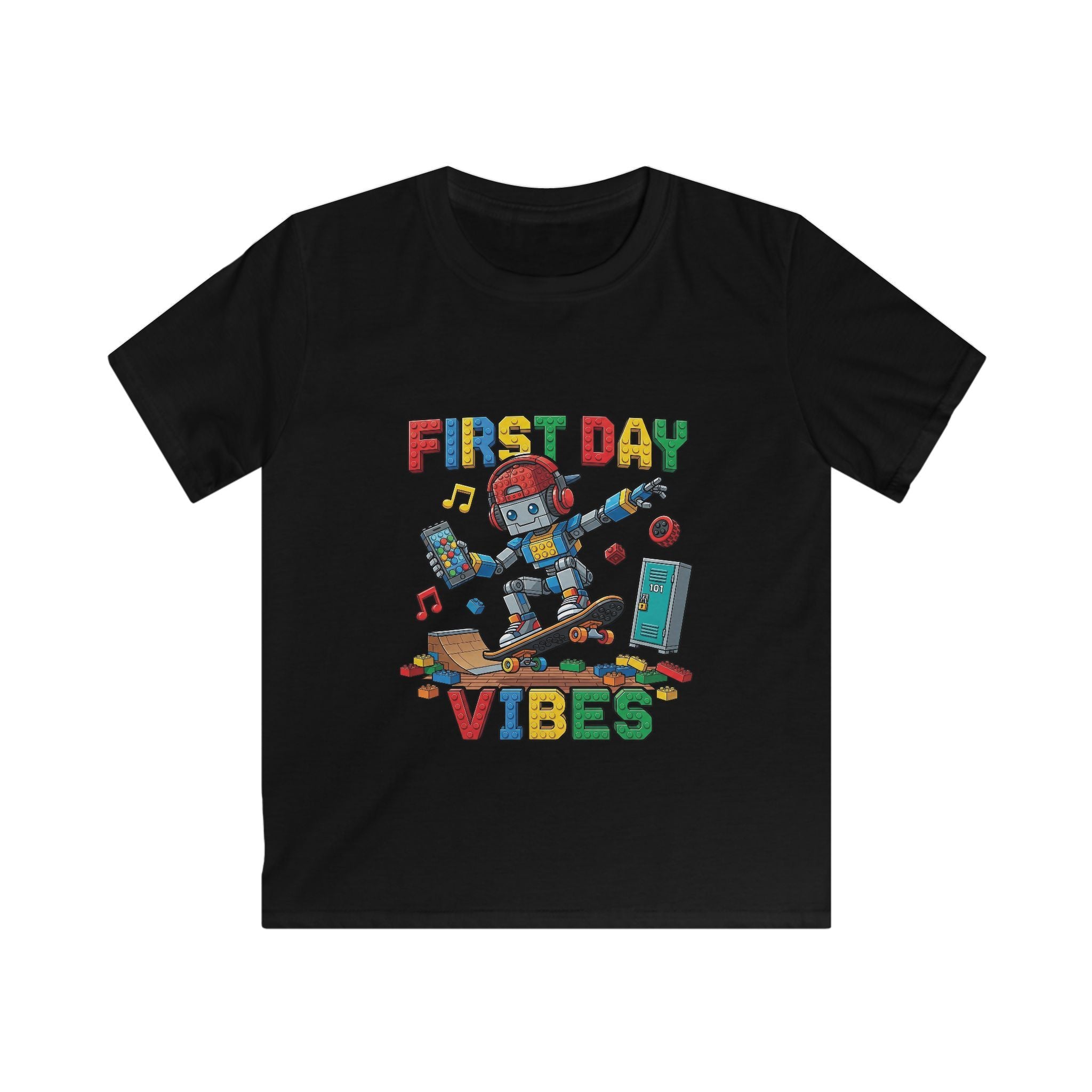 Kids Tee - "First Day Vibes" Colorful School Graphic