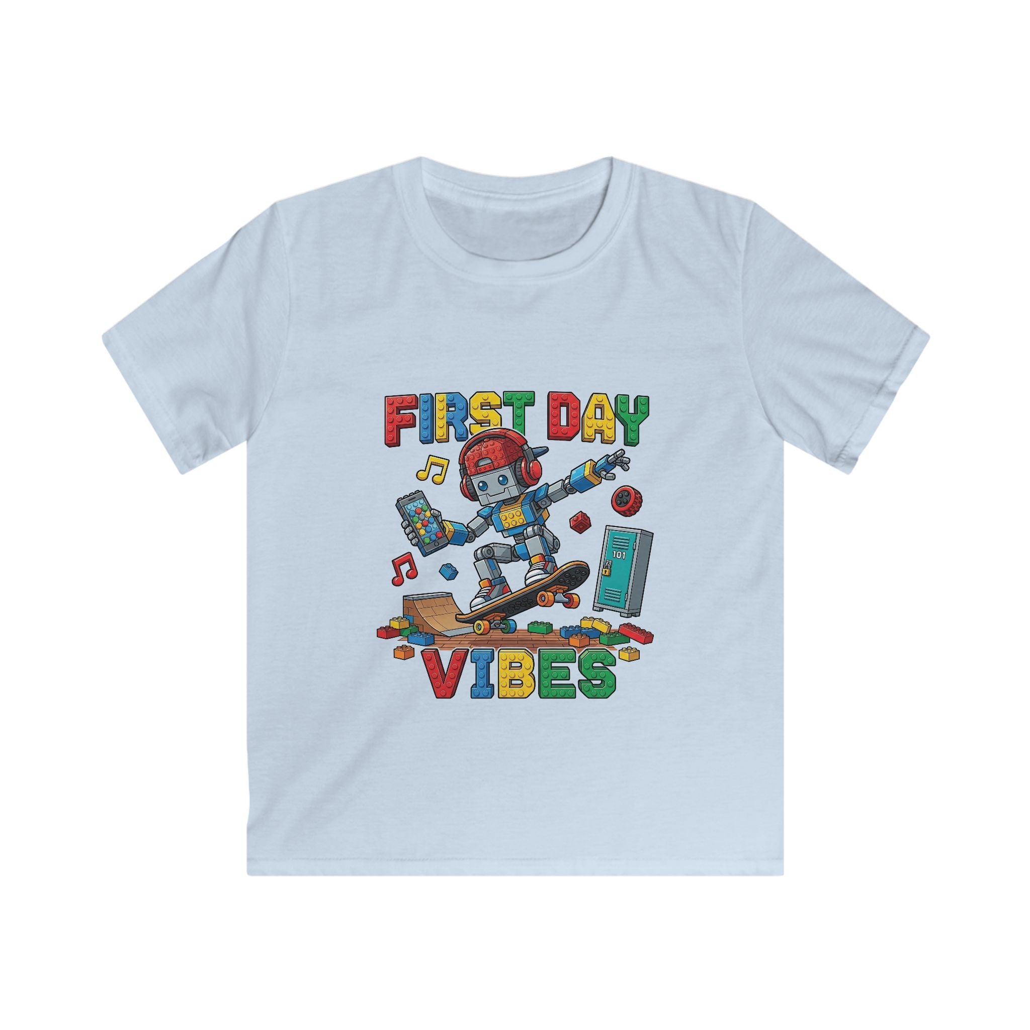 Kids Tee - "First Day Vibes" Colorful School Graphic