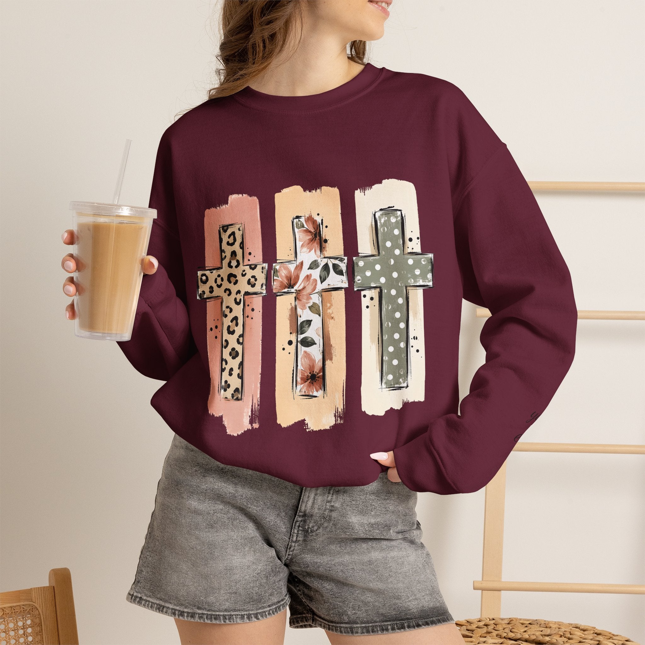 Christian Cross Crewneck Sweatshirt