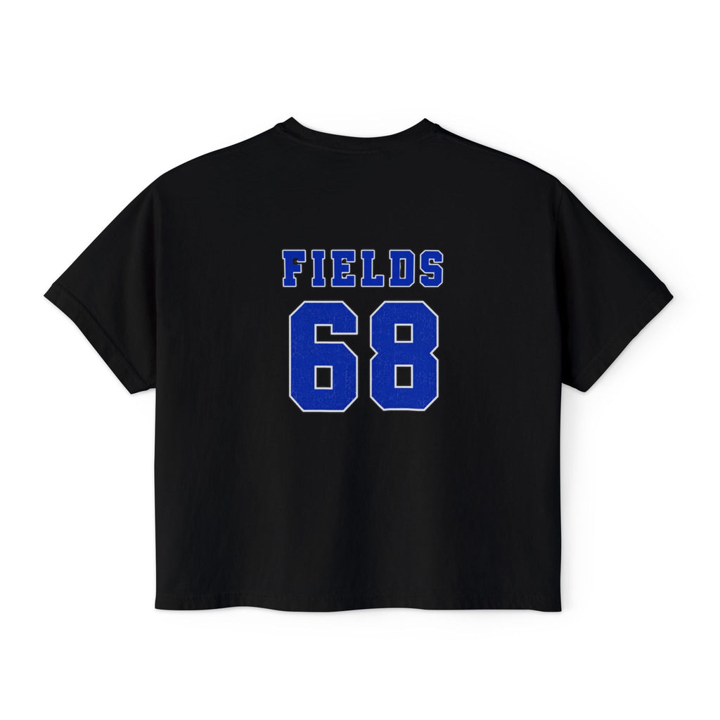 Tree Hill 68 Boxy Tee — Women's Retro Varsity Top (Fields 68 on Back)