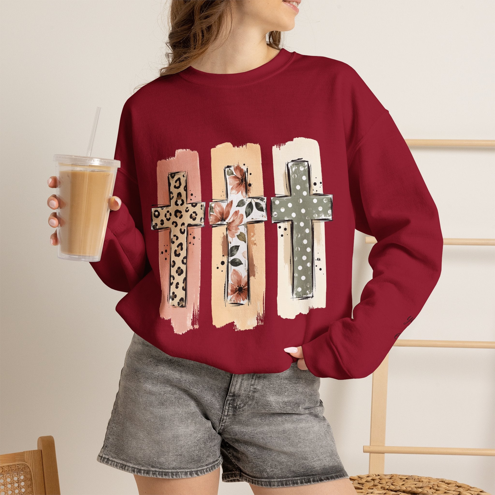 Christian Cross Crewneck Sweatshirt