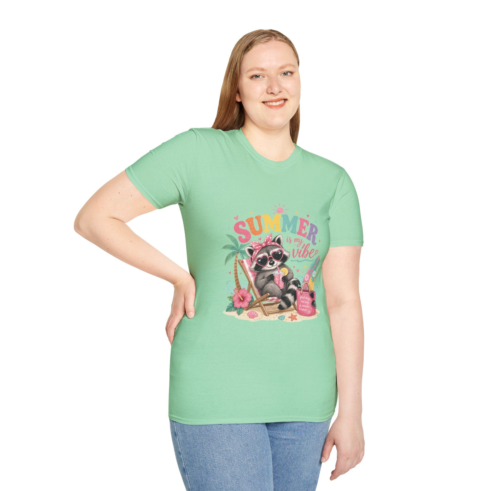 Summer Vibes Raccoon T-Shirt