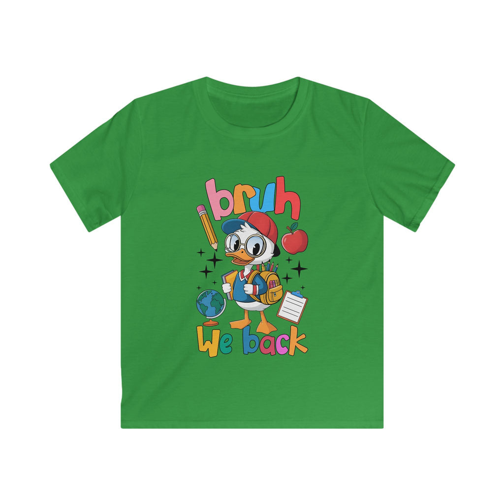Kids Tee — Retro Duck 'Bruh We Back' Back-to-School Graphic Shirt