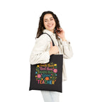 Teacher Floral Tote Bag — “Teach Them, Love Them, Watch Them Grow” Cotton Canvas Gift