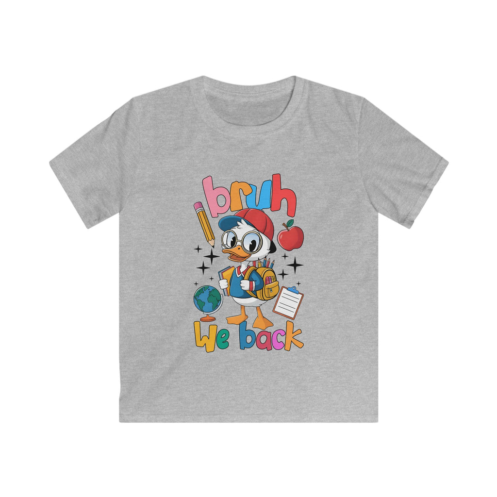 Kids Tee — Retro Duck 'Bruh We Back' Back-to-School Graphic Shirt