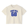 Tree Hill 68 Boxy Tee — Women's Retro Varsity Top (Fields 68 on Back)