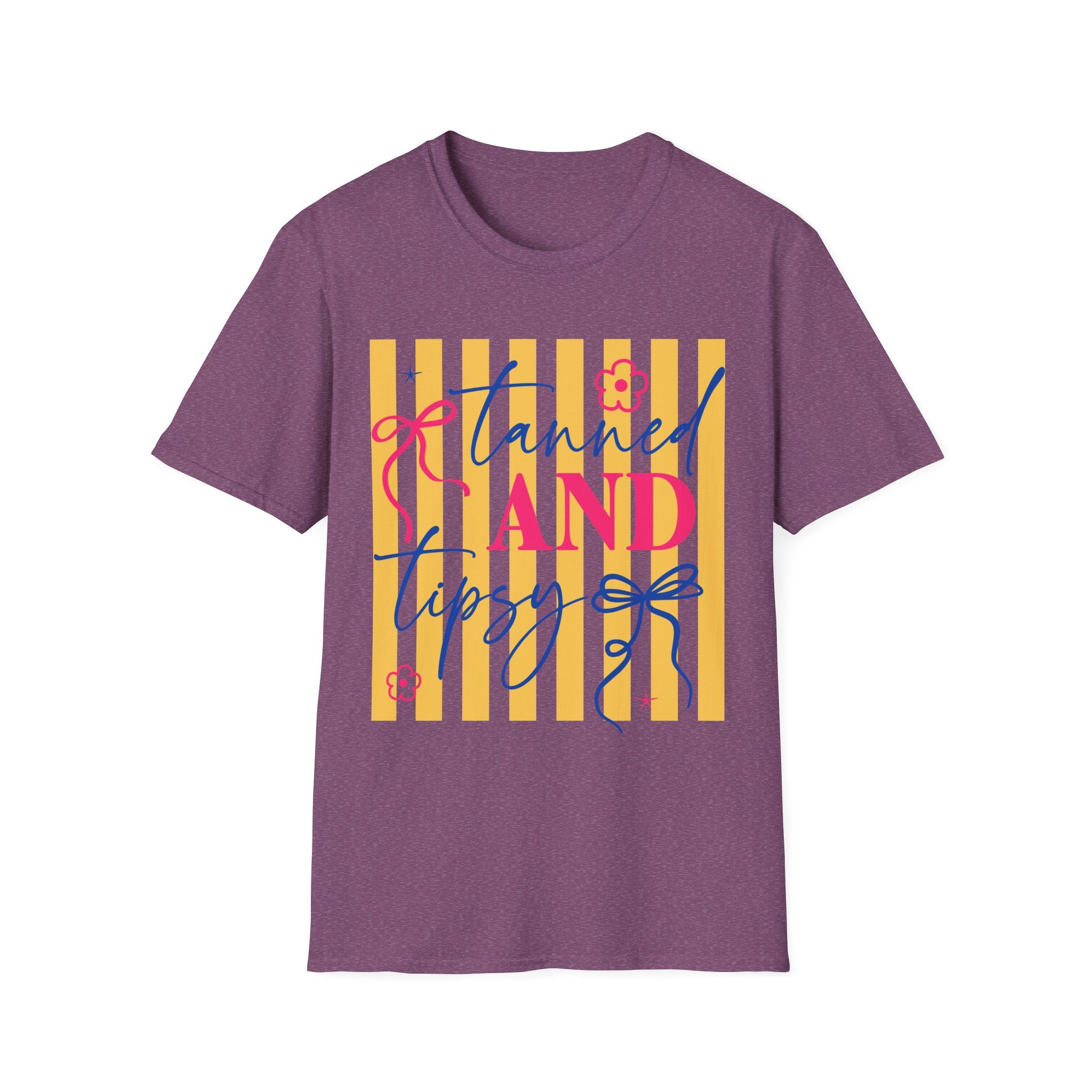T-Shirt — "Tanned and Tidy" Striped Summer Graphic Tee
